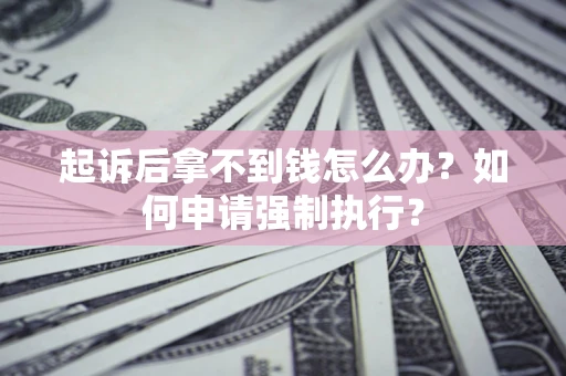 济南起诉后拿不到钱怎么办？如何申请强制执行？
